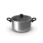 Silver Pot With Glass Cap (Kitchen Accessories) featuring Smart Efficiency Controls and Premium Finish Design - Image 2