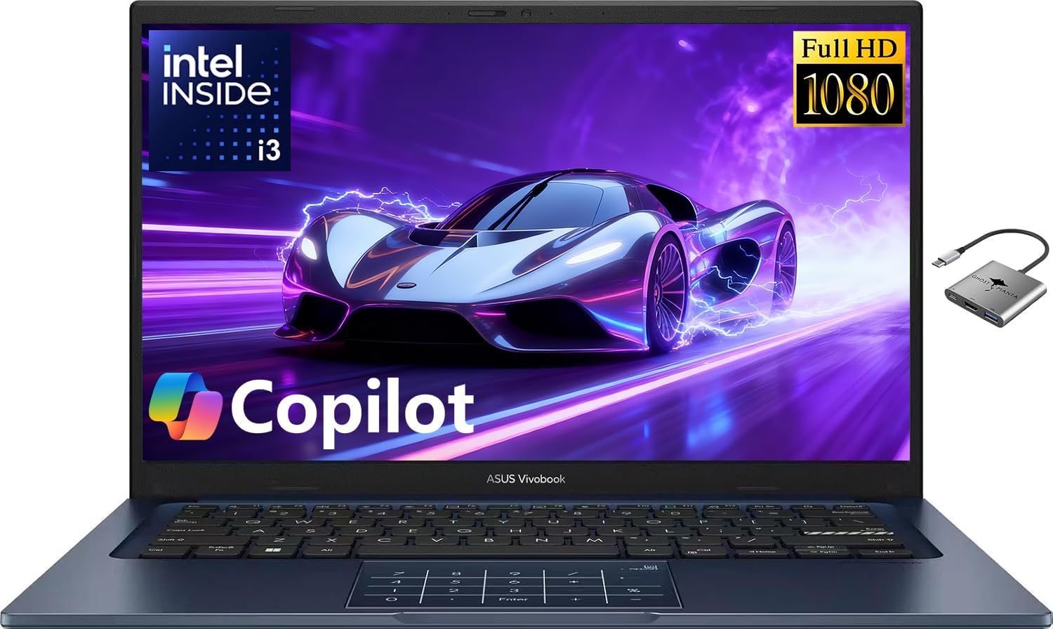 ASUS Vivobook 14 Laptop for Student, Business Home School, 14" FHD Intel 6-Core i3 (Beats i5-1235U), 12GB RAM 512GB SSD, NumberPad Perfect for Work & Play Private Webcam Win 11 Pro w/GM Accessory