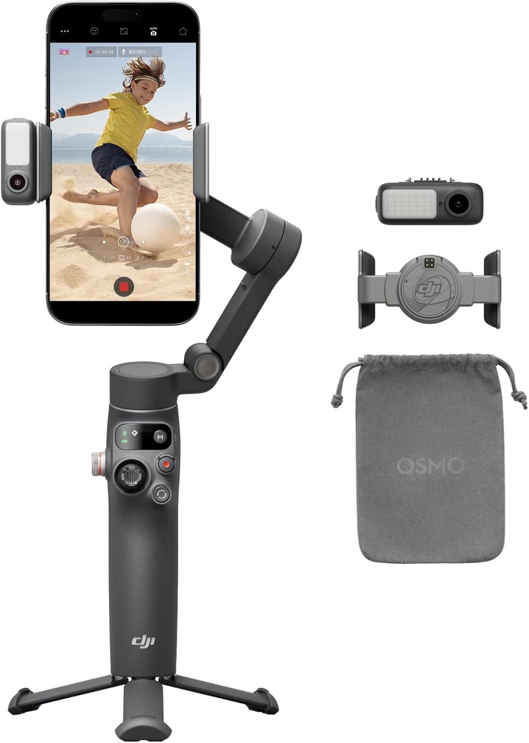 DJI-Osmo-Mobile-7P-Gimbal-Stabilizer-for-iPhone_-Android_-Native-Tracking_-Lighting_-3-Axi_B07FTG84SW DJI Osmo Mobile 7P Gimbal Stabilizer for iPhone, Android, Native Tracking, Lighting, 3-Axis Phone Gimbal, Quick Launch, One-Tap Edit, Built-in Extension Rod & Tripod, 10hrs Use, Phone Charging - Image 1