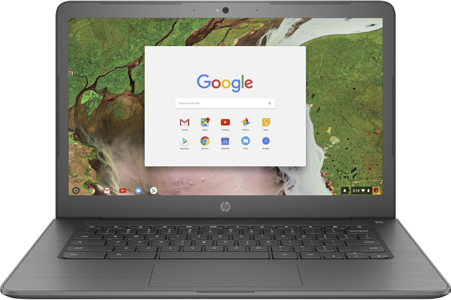 HP Chromebook 14" G5, Intel Celeron N3350, 4GB RAM, 16GB SSD (3NU63UT#ABA) (Renewed)