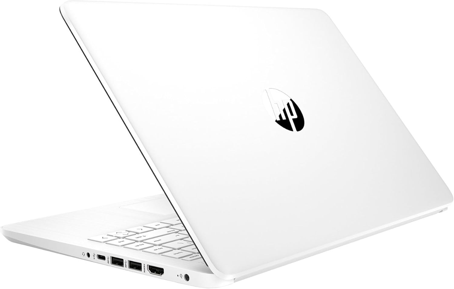 HP Stream 14" HD BrightView Laptop, Intel Celeron N4120 Processor, 16GB RAM, 64GB SSD, Intel UHD Graphics, 720p Webcam, WiFi, HDMI, Win 11 S, White (Renewed)